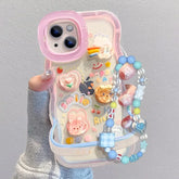 Bracelet Chain Holder Case For iPhone 3D Rainbow Love Stand Cover